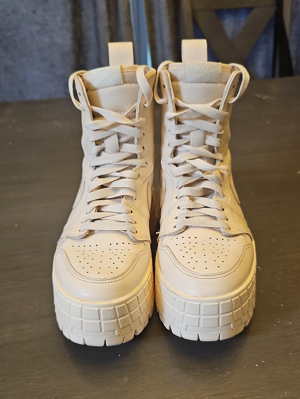 Nike Air Jordan Women’s Cream High-Top Platform Sneakers